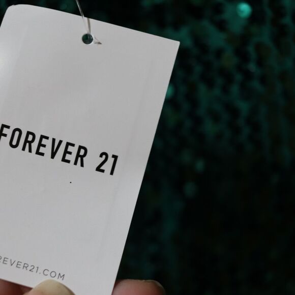 Forever 21 Festive Green Sequin Dress with Red Bows Holiday Christmas Small - Picture 11 of 12